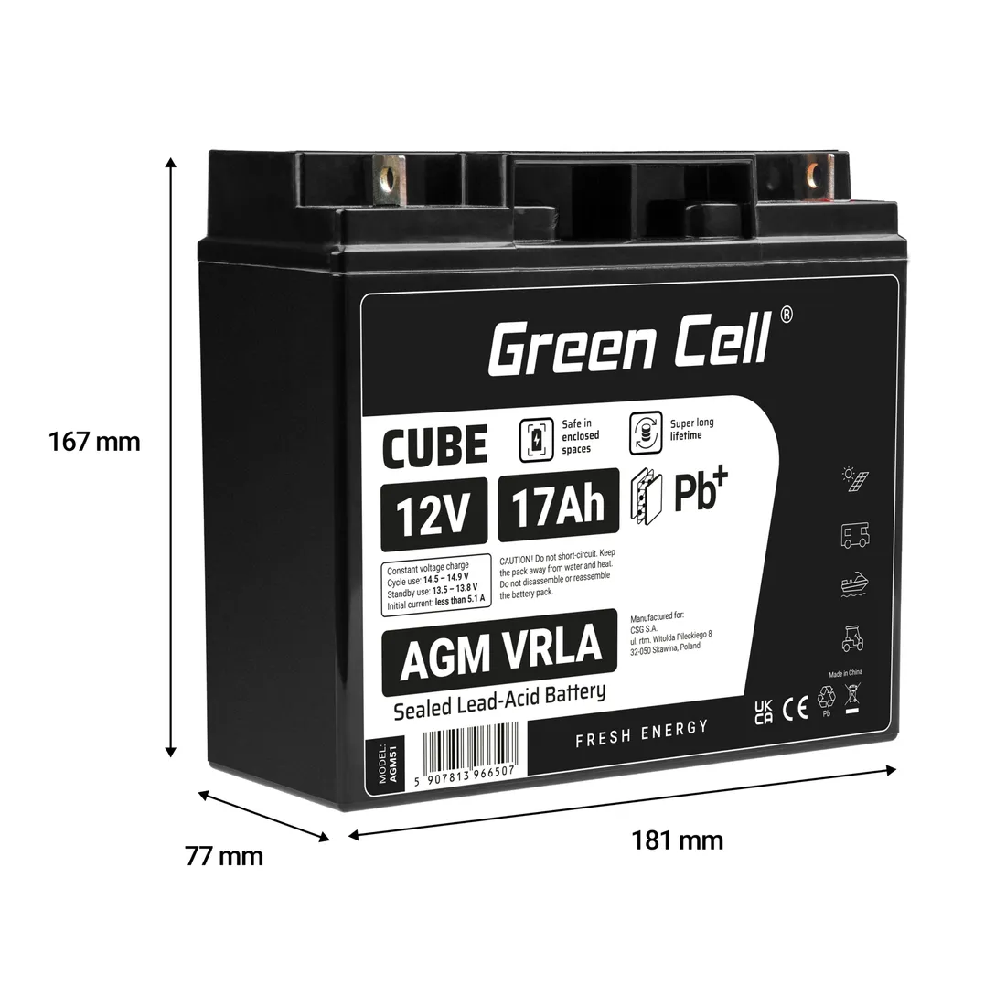 akumulator-green-cell-agm51-17ah-12v-zasilanie-do-pojazdow-waga-z-opakowaniem-5-kg
