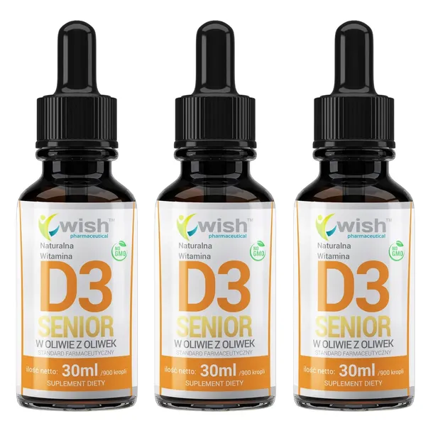 WITAMINA D3 Senior 4000IU KROPLE DLA SENIORÓW ODPORNOŚĆ 90 ml / 2700 kropli