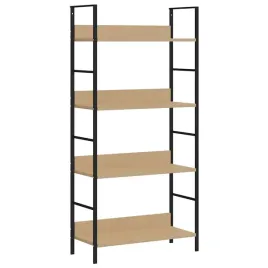 regal-4-poziomowy-drewnopochodny-debowy-czarny-60x276x1245cm