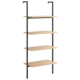 regal-drabinowy-4-poziomowy-64x35x1525-cm-jasnobrazowy-czarny