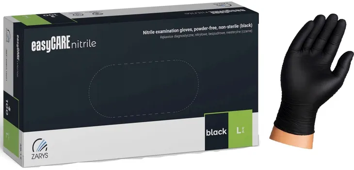 Rękawice RĘKAWICZKI nitrylowe ZARYS BLACK 100 szt CZARNE