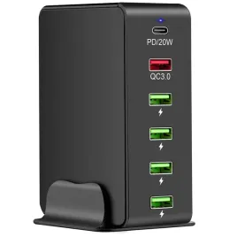 ladowarka-sieciowa-tower-65w-5x-usb-typ-c-szybkie-stabilne-ladowanie