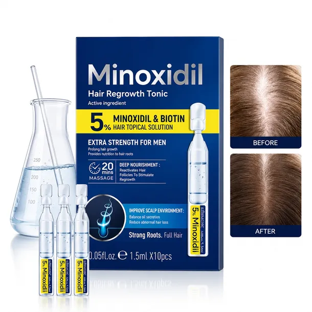 Serum w ampułkach na porost włosów KORMESIC Minoxidil 5% & Biotyna