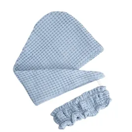 zestaw-turban-recznik-do-wlosow-bawelniany-opaska-vaffel-spa-niebieski
