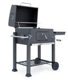 grill-weglowy-ogrodowy-z-polka-i-pokrywa-na-kolkach