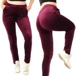 dresy-damskie-spodnie-dresowe-welurowe-produkt-polski-bordowe-xl