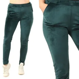 dresy-damskie-spodnie-dresowe-welurowe-produkt-polski-butelkowa-zielen-2xl