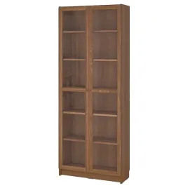 ikea-billy-oxberg-regal-szklane-drzwi-brazowy-orzech-80x30x202-cm