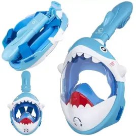 maska-do-nurkowania-z-rurka-pelnotwarzowa-panoramiczna-dry-top-shark-dzieci
