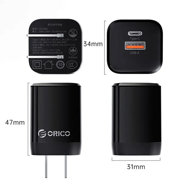 orico-ladowarka-gan-35w-usb-a-usb-c-marka-orico