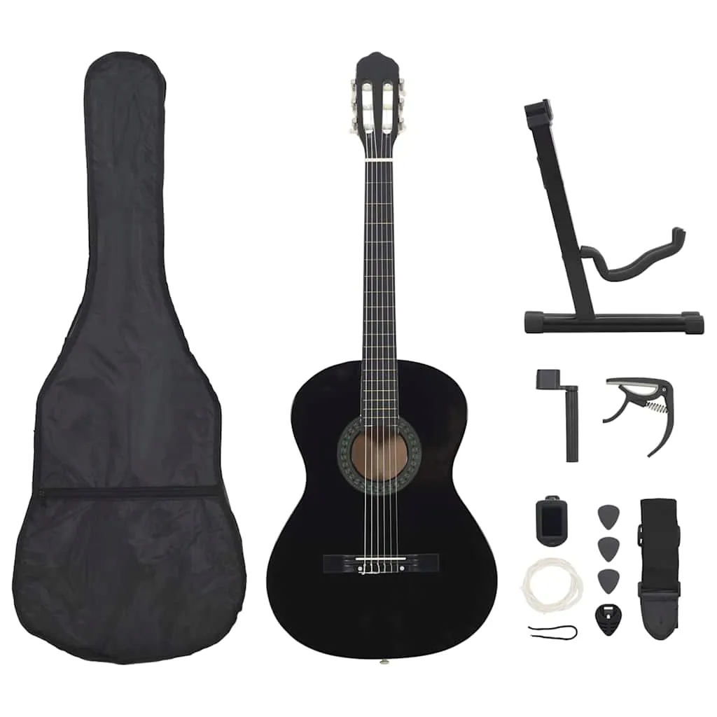 gitara-klasyczna-4-4-czarna-zestaw-11-elementow-stan-nowy