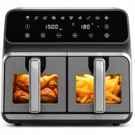 frytkownica-beztluszczowa-2400w-9l-airdweller-air-fryer-czarna-dwukomorowa