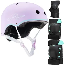zestaw-raven-kask-essto-violet-mint-m-ochraniacze-dexard-black-mint-m