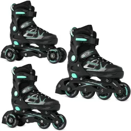 rolki-wrotki-3w1-regulowane-raven-spirit-black-mint-40-43