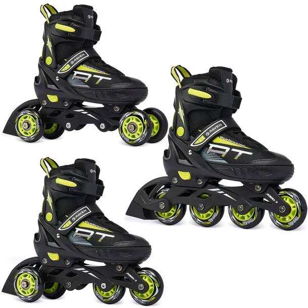 Rolki Wrotki 3w1 Regulowane RAVEN Profession Black/Lime 31-35