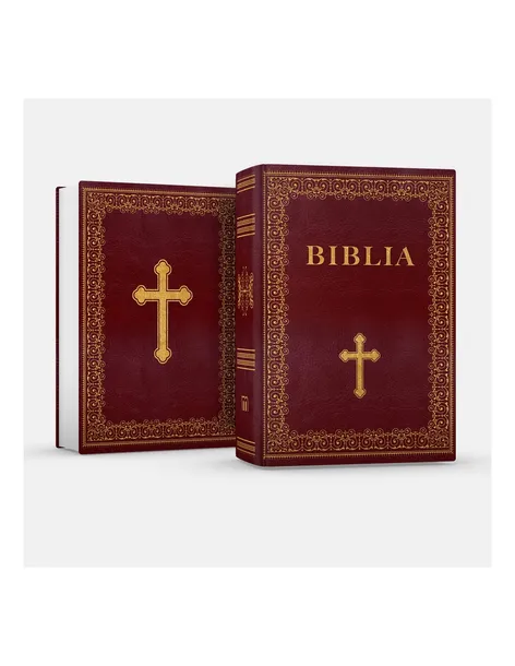 Biblia Edukacyjna Domowa Złocona Bordowa Duża Romaniuk Piękne wydanie 2026