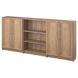 ikea-billy-oxberg-kombinacja-regalowa-z-drzwiami-imit-debu-240x30x106-cm