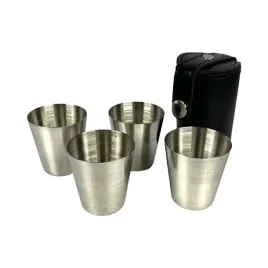 4-kieliszki-turystyczne-ze-stali-nierdzewnej-30ml-w-czarnym-etui-z-ekoskory