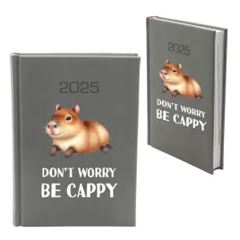 kalendarz-2026-ksiazkowy-a5-szary-capybara-dzienny-planer-terminarz