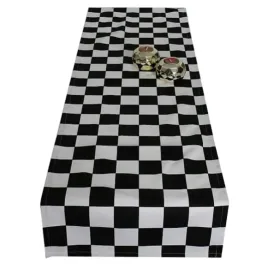bieznik-szachownica-krata-czarny-bialy-40x140