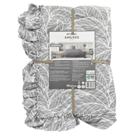 smukee-bedspread-narzuta-na-lozko-z-falbanka-szare-liscie-200x220cm