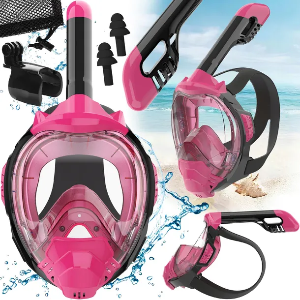 Maska do snorkelingu Renew Force pełnotwarzowa z rurką z systemem DRYTOP