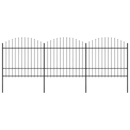 ogrodzenie-ogrodowe-z-wlocznia-stalowe-537-x-175-cm-czarne