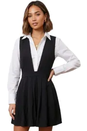 sukienka-damska-zara-pinafore-gleboki-dekolt-czarna