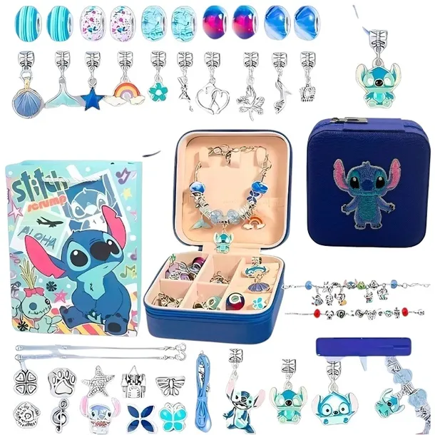 ZESTAW DO TWORZENIA BRANSOLETEK NASZYJNIKÓW KORALIKI CHARMSY STITCH LILO