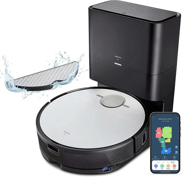 OUTLET ROBOT SPRZĄTAJĄCY MEDION X50 2W1 LASER STACJA MOPUJĄCY MOCNY 8000PA