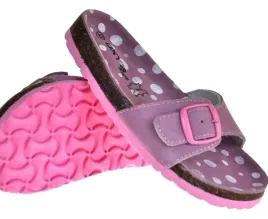 kids-dziecko-skora-klapki-wyprofilowane-kropki-fiolet-r31