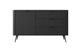 komoda-lante-138-cm-czarna-1-drzwi-3-szuflady-ryflowana
