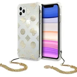 guess-guhcn58kspego-iphone-11-pro-58-zloty-gold-hardcase-peony-chain