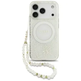 etui-guess-iml-flowers-electro-pearl-strap-magsafe-do-iphone-17-pro-bialy