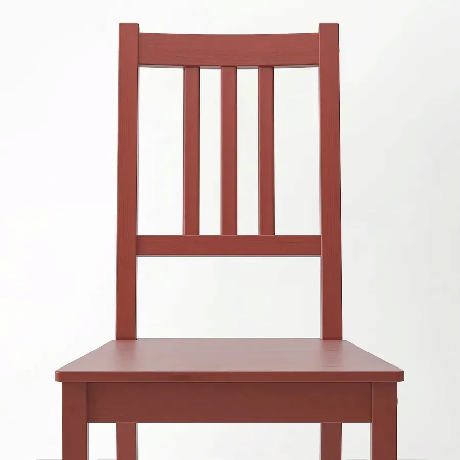 ikea-pinntorp-krzeslo-czerwona-bejca