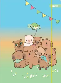 teczka-z-gumka-a4-kapibara-piknik-kapi-fun-happy-color