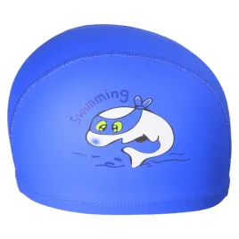 czepek-plywacki-dzieciecy-materialowy-na-basen-aqua-sport-pu-delfin-blue