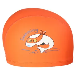 czepek-plywacki-dzieciecy-materialowy-na-basen-aqua-sport-pu-delfin-orange