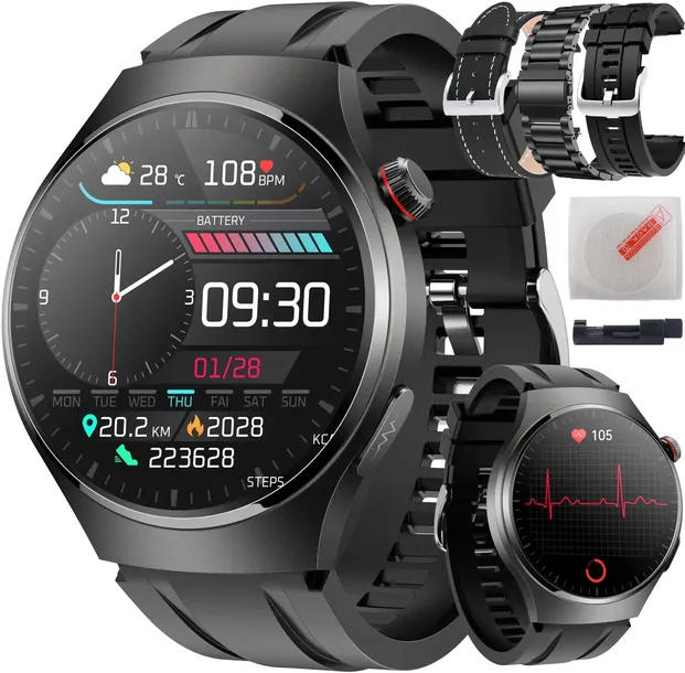 Zegarek Męski SMARTWATCH EKG Ciśnienie Asystent Pomiaru Cukru Analiza Krwi