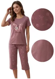 pizama-bawelniana-spodnie-3-4-jasny-brudny-roz-bialo-rozowy-motyl-3xl