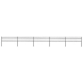 ogrodzenie-ogrodowe-z-wlocznia-stalowe-8925-x-60-cm-czarne