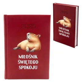 kalendarz-2026-ksiazkowy-a5-smieszny-capybara-czerwony-dzienny-terminarz