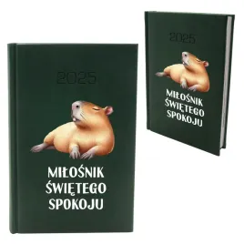 kalendarz-a5-2026-nowosc-ksiazkowy-zielony-smieszny-capybara-dzienny-planer