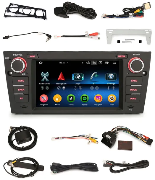RADIO 2DIN NAWIGACJA ANDROID BMW SERII 3 E90 E91 4/64 GB DSP CARPLAY LTE
