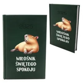 kalendarz-2026-nowosc-a5-ksiazkowy-smieszny-capybara-zielony-dzienny-planer