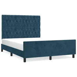 aksamitna-rama-lozka-z-zaglowkiem-203x146x118-128-cm-ciemnoniebieska