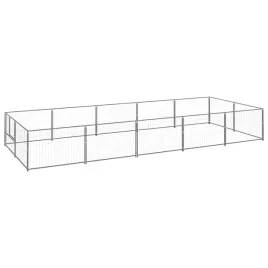 kojec-dla-psow-xl-srebrny-stal-500x200x70-cm