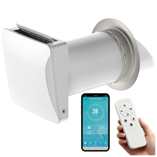 Rekuperator ścienny AIR VENT FLOW 60m3/h WIFI Thermeco czujnik wilgotności