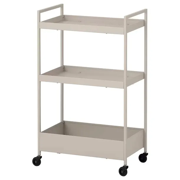 IKEA NISSAFORS Wózek, beżowy 50.5x30x83 cm barek na kółkach
