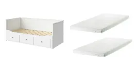 ikea-hemnes-lozko-rozkladane-biale-2-materace-afjall